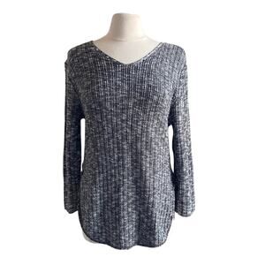 CHRISTOPHER & BANKS Curved Hem Sweater Womens Sz Large Grey Heather